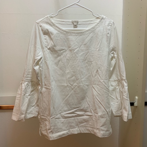 NWOT J.Crew Factory White Bell-Sleeve Tee - Picture 2 of 3